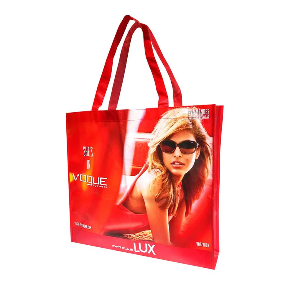 CMYK full color process custom printed fabric shopping bag