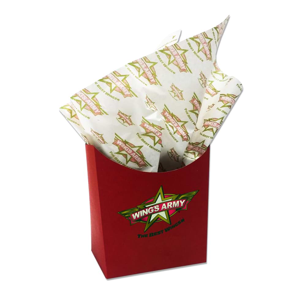 Custom printed food grade tissue paper for Wings Army®