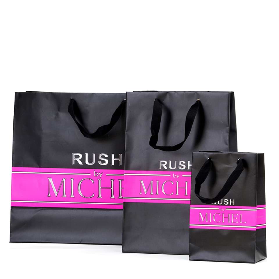 Rush brand retail store shopping bags