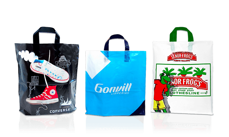 Flexible Soft Loop Handle Plastic Shopping Bags